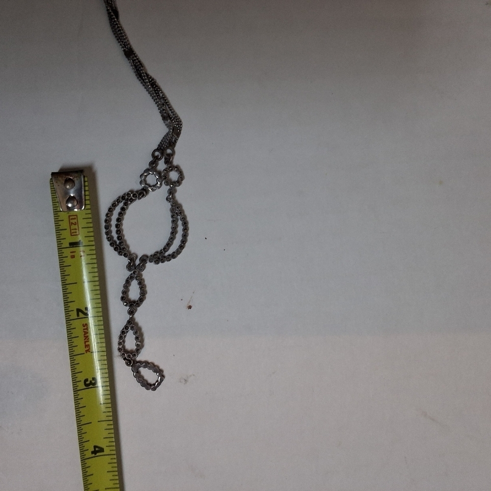 Vintage Marcasite And Sterling Y drop Necklace - Picture 7 of 9
